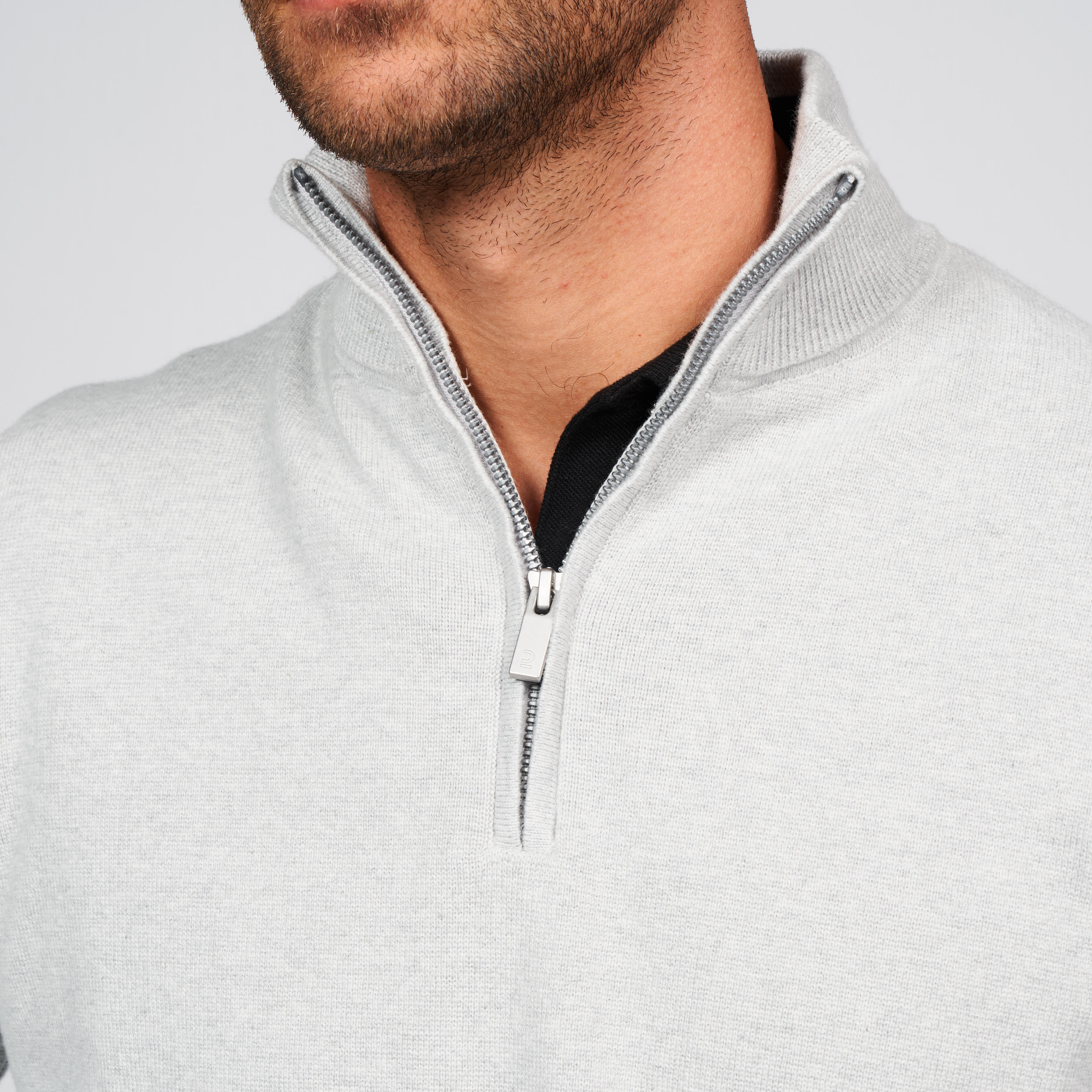 Men's WP Golf Pullover - MW 500 Half-Zippered Grey - INESIS