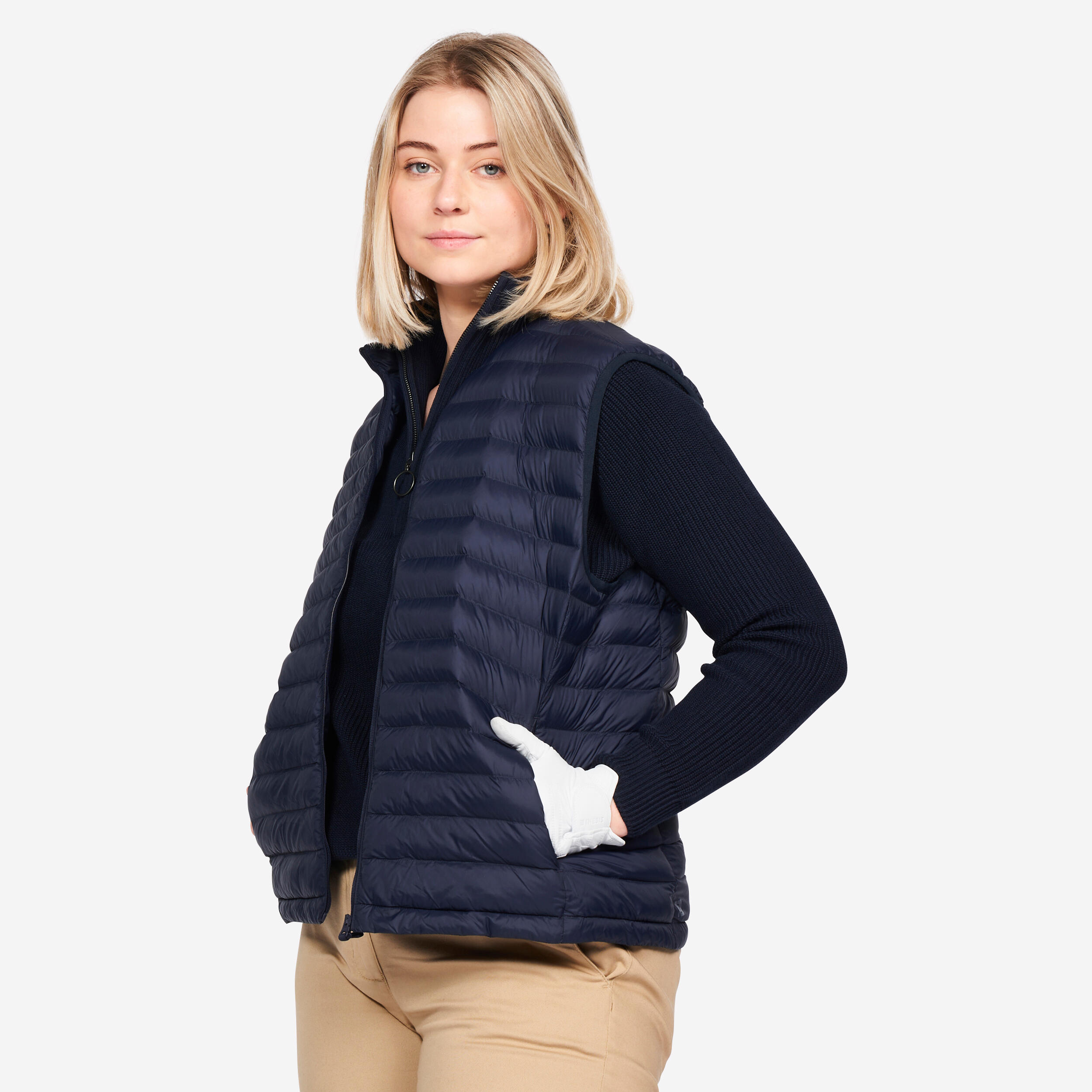 Doudoune golf sans manches Femme MW500 navy INESIS Decathlon