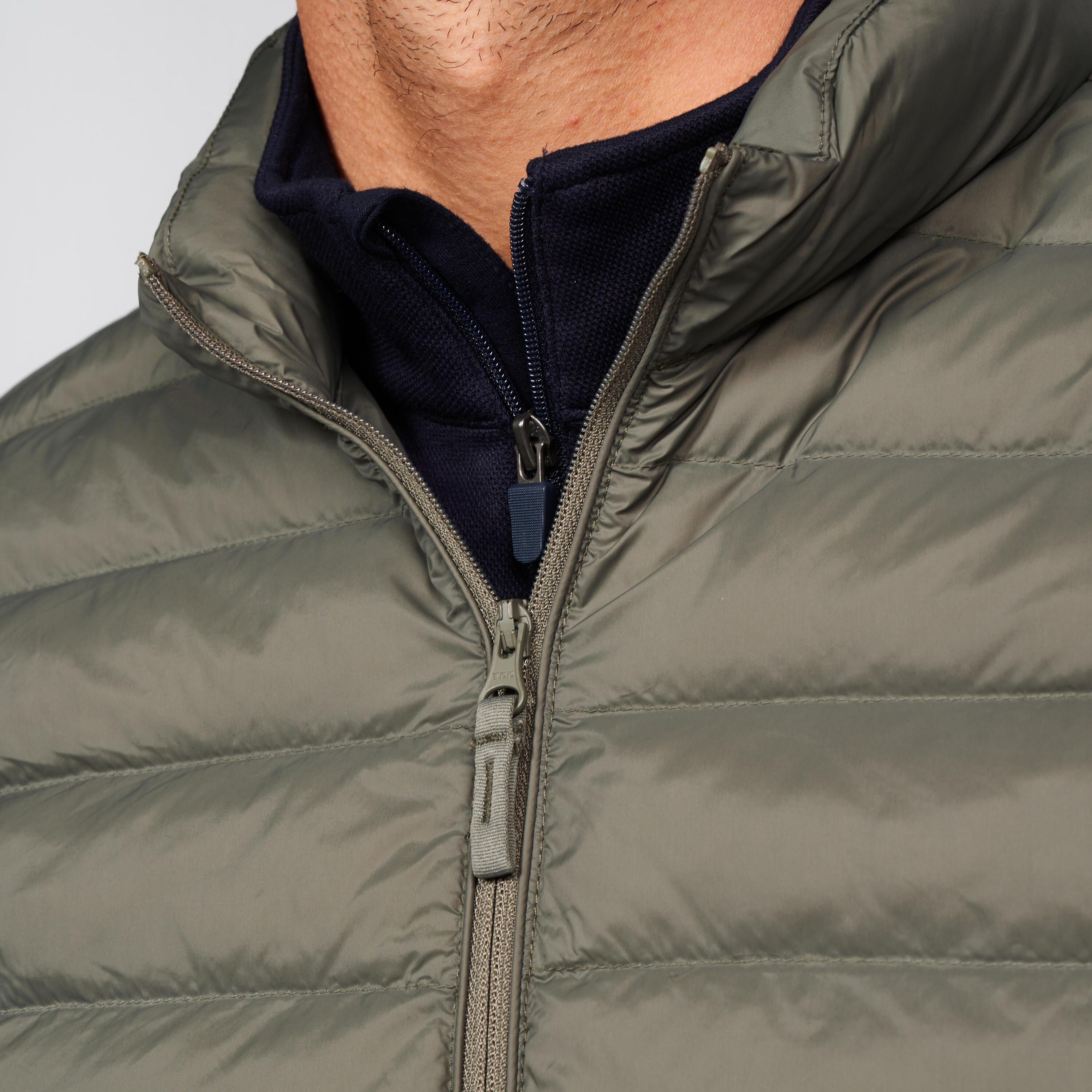 Men's golf sleeveless down jacket - MW500 khaki 5/8
