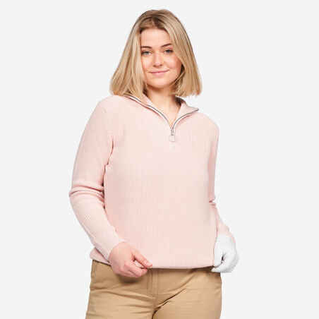 Moteriškas džemperis su 1/2 užtrauktuku „MW500“, rožinis