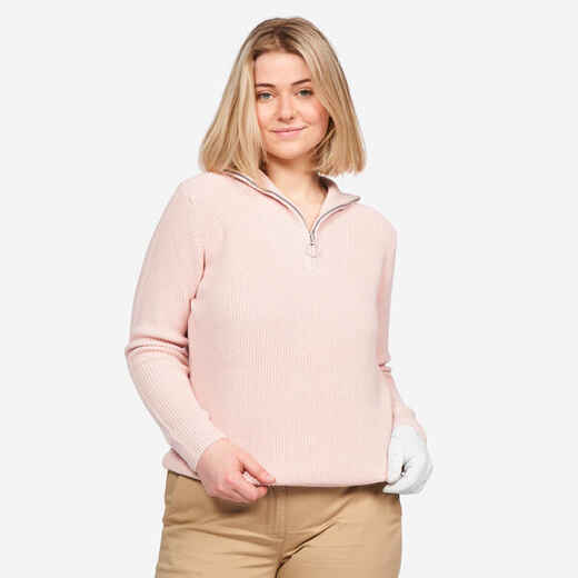 
      Women's 1/2 zip golf pullover - MW500 pink
  