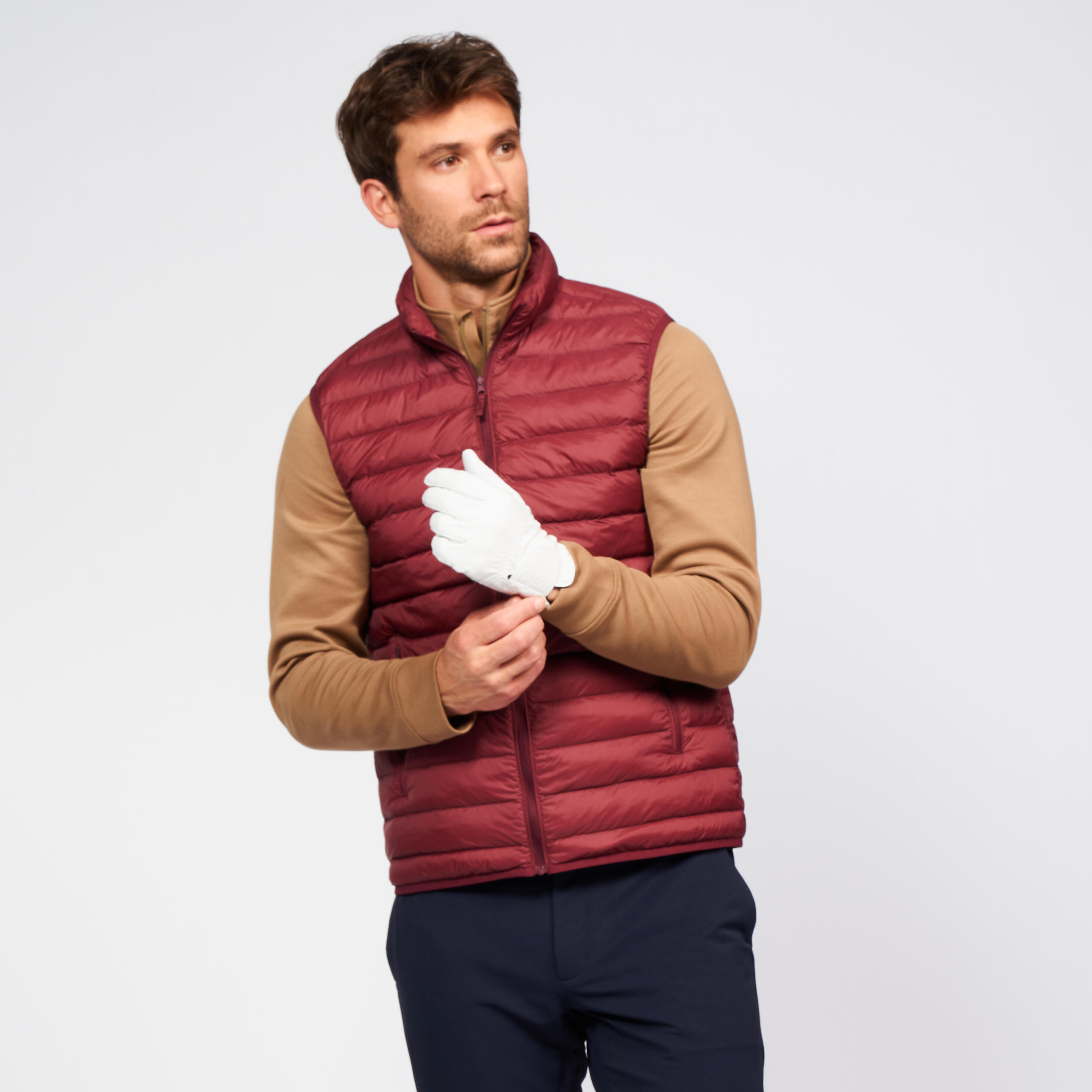 Men's golf sleeveless down jacket - MW500 burgundy 7/10