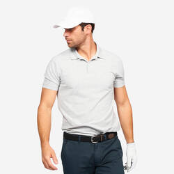 Men's golf cotton short-sleeved polo shirt - MW500 Light grey