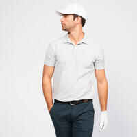 Men's golf cotton short-sleeved polo shirt - MW500 Light grey