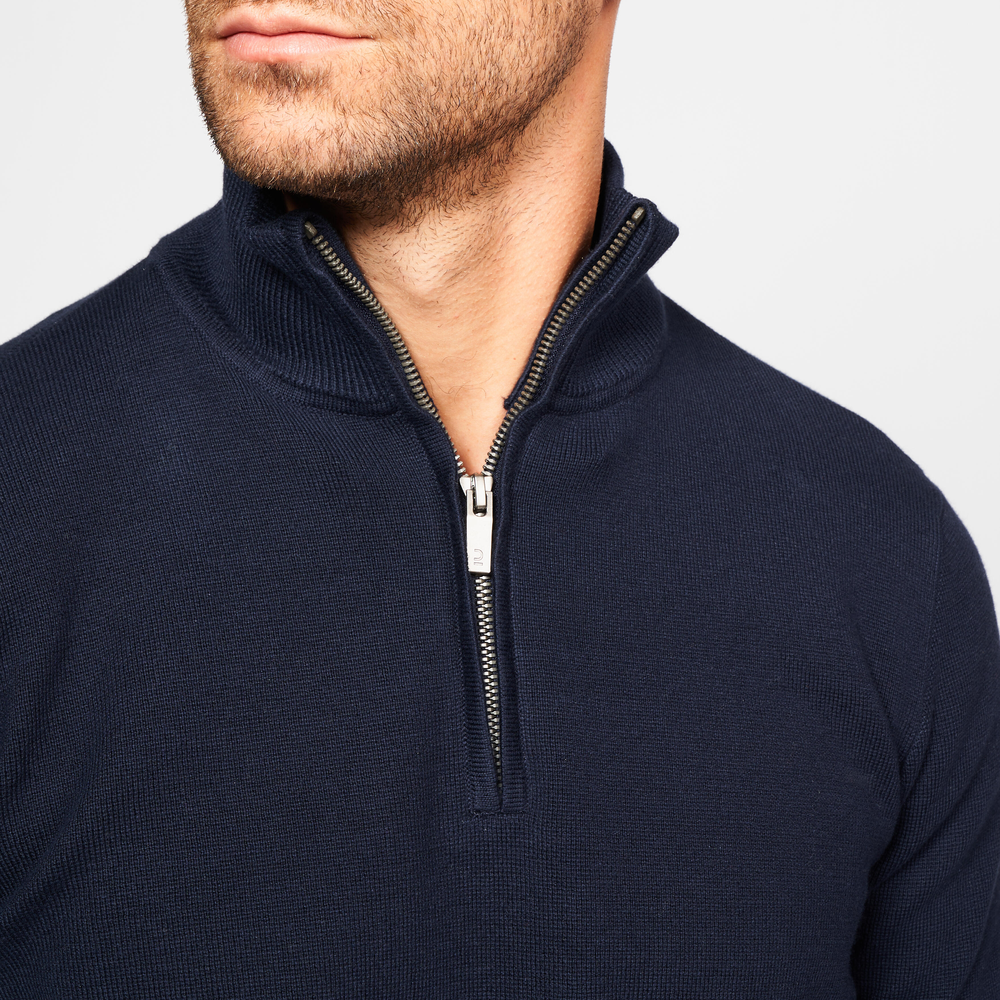 Pull golf 1 2 zip Homme MW500 marine INESIS Decathlon