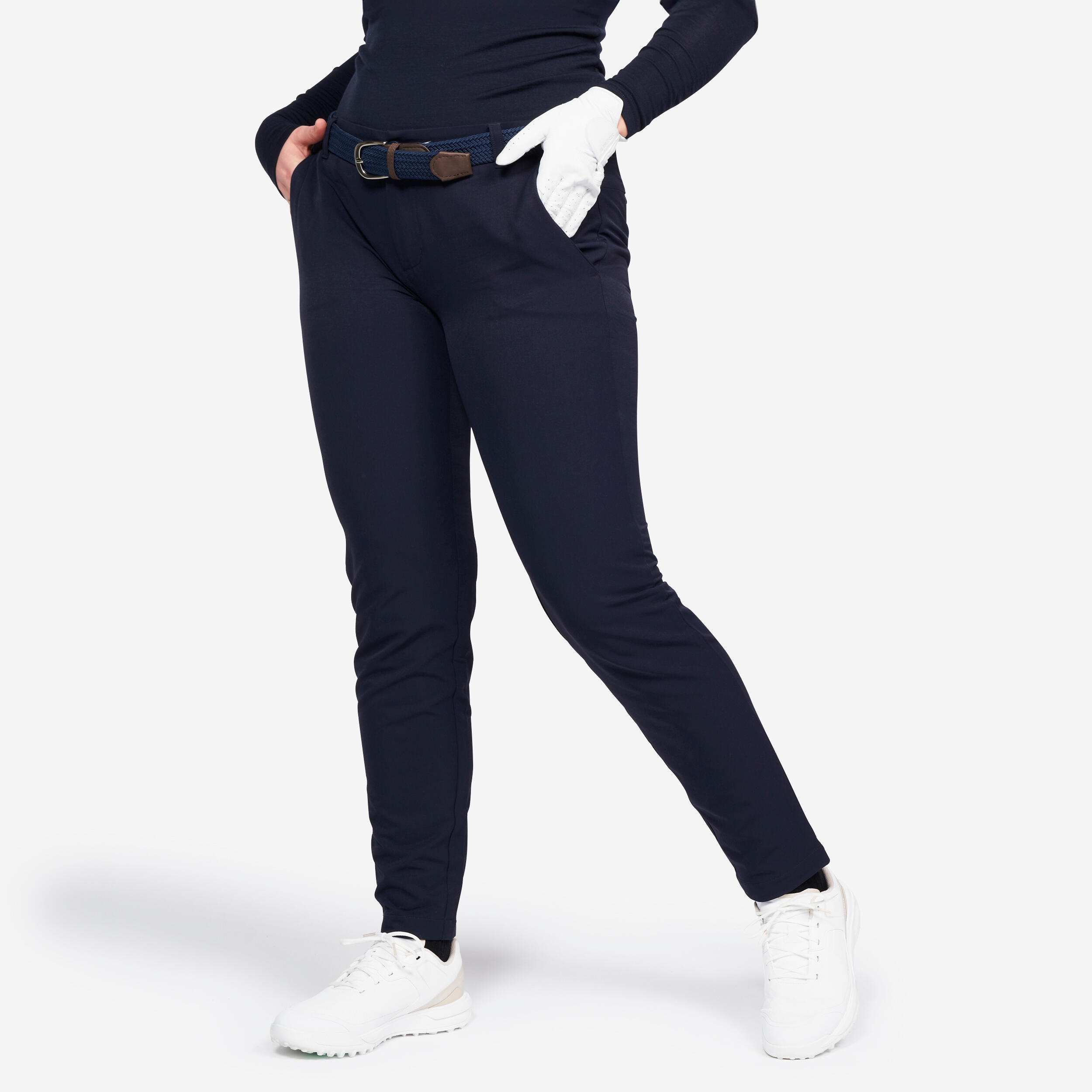 Women's winter golf pants - CW500 navy blue