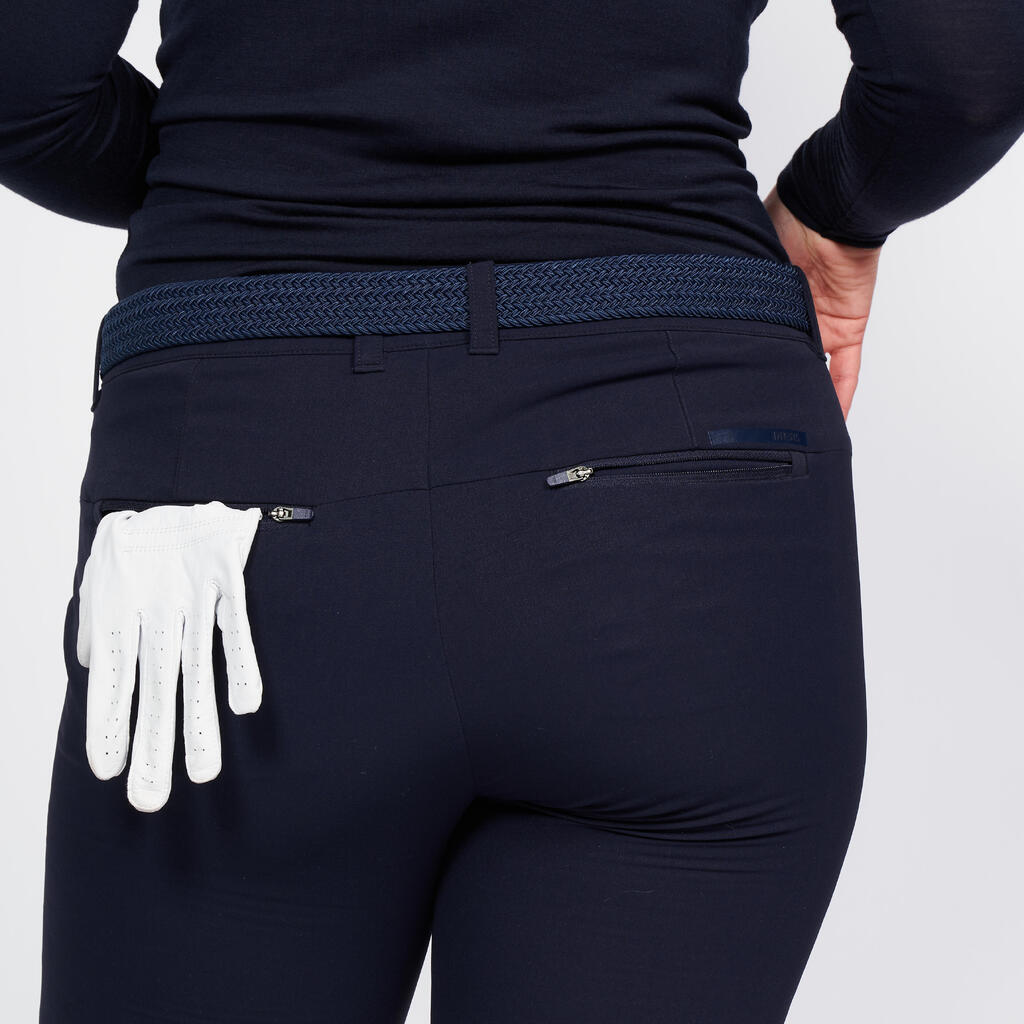 PANTALONE ZA GOLF CW500 ŽENSKE ZIMSKE - MORNARSKO PLAVE