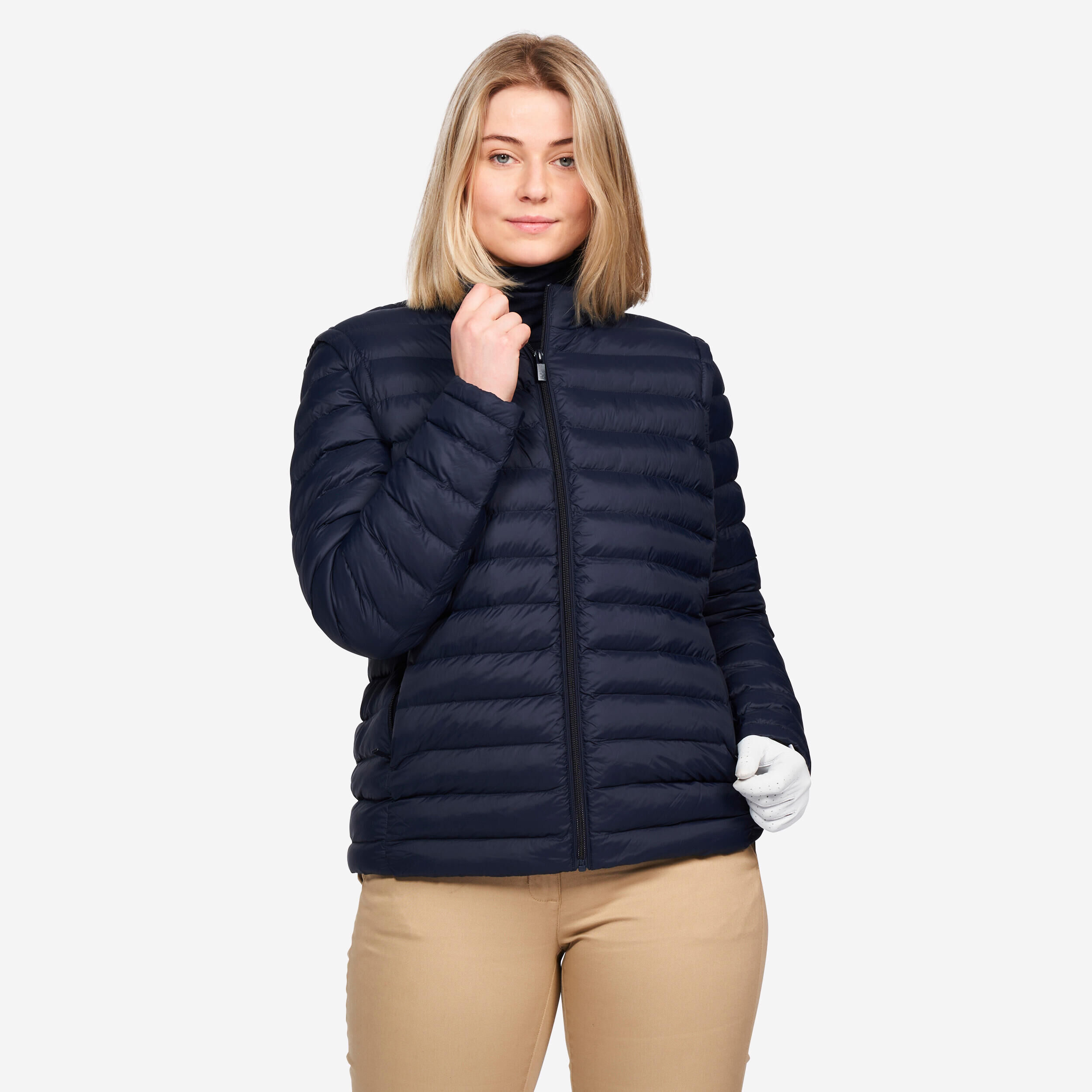 INESIS Women's golf long sleeved down jacket - CW900 Heatflex navy
