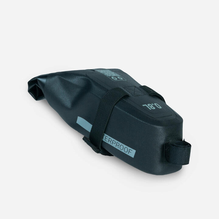0.8 L IPX4 Watertight Saddle Bag Black RIVERSIDE Decathlon