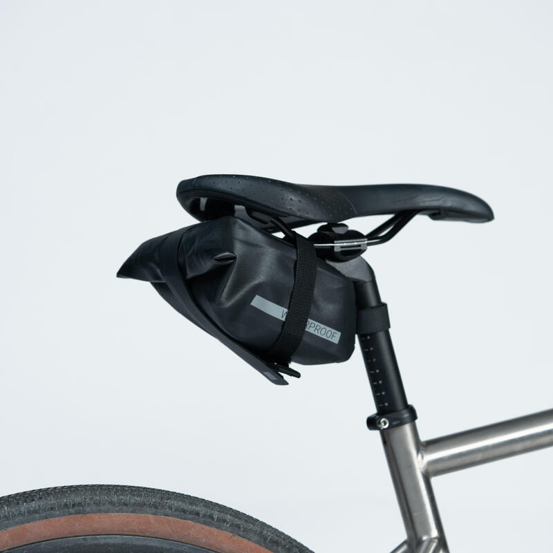 Bolsa de Selim Impermeável para Bicicleta IPX4 1,2 L Preto