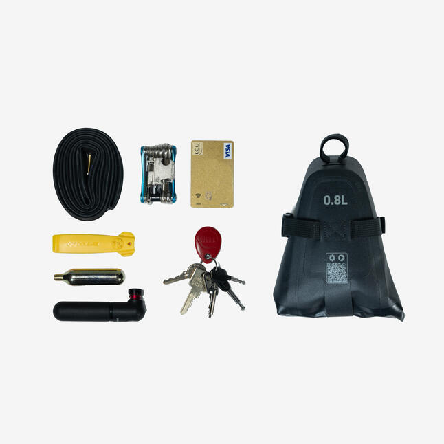 0.8 L IPX4 Watertight Saddle Bag Black RIVERSIDE Decathlon