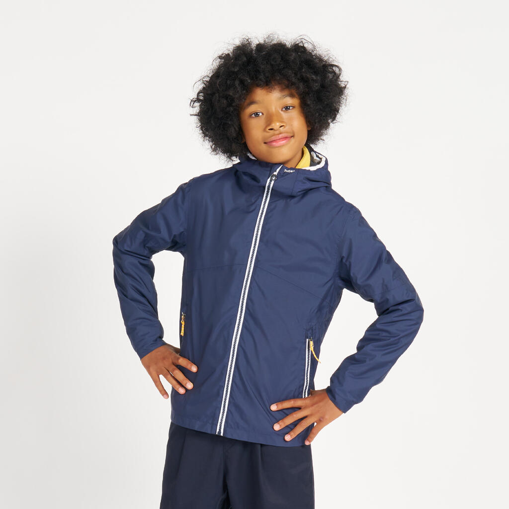 Segeljacke Regenjacke Kinder wasserdicht - Sailing 100 weiss/hellgrün