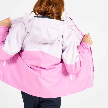 Kid's waterproof sailing jacket - wet-weather jacket SAILING 100 lavender pink