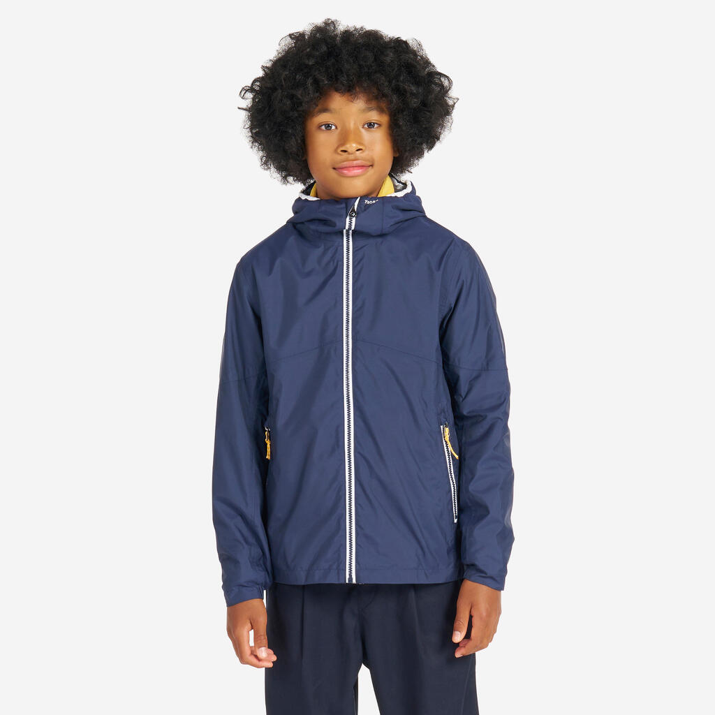 PARKA NÁUTICA SAILING 100 NIÑOS BLANCO MENTA IMPERMEABLE