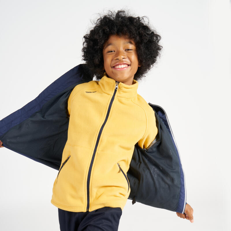 Fleecejacke Segeln Kinder 100 gelb