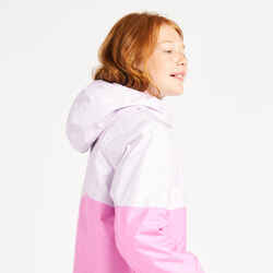 Kid's waterproof sailing jacket - wet-weather jacket SAILING 100 lavender pink