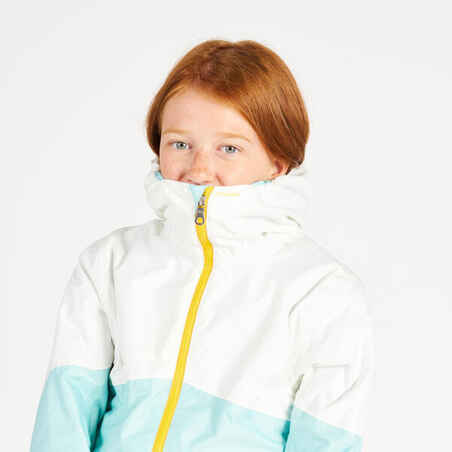 Kid's sailing waterproof jacket - wet-weather jacket SAILING 100 mint white