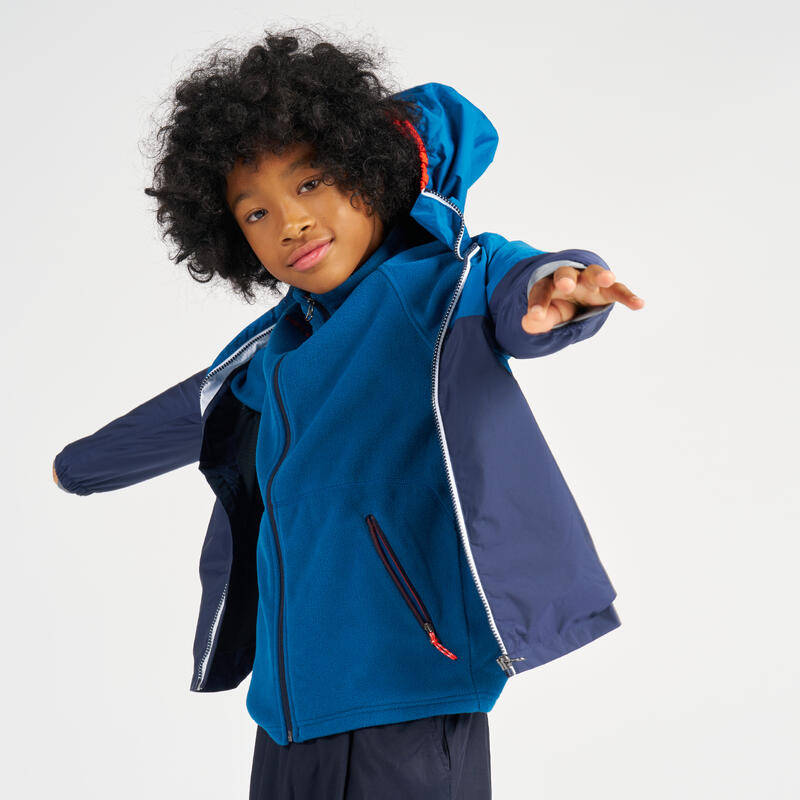 Regenjacke Segeln Kinder wasserdicht 100 marineblau