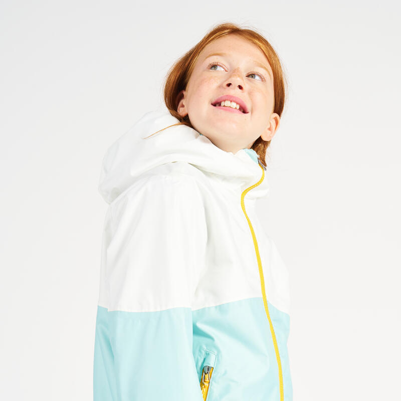 Veste imperméable de voile - veste de pluie SAILING 100 Enfant Blanc menthe