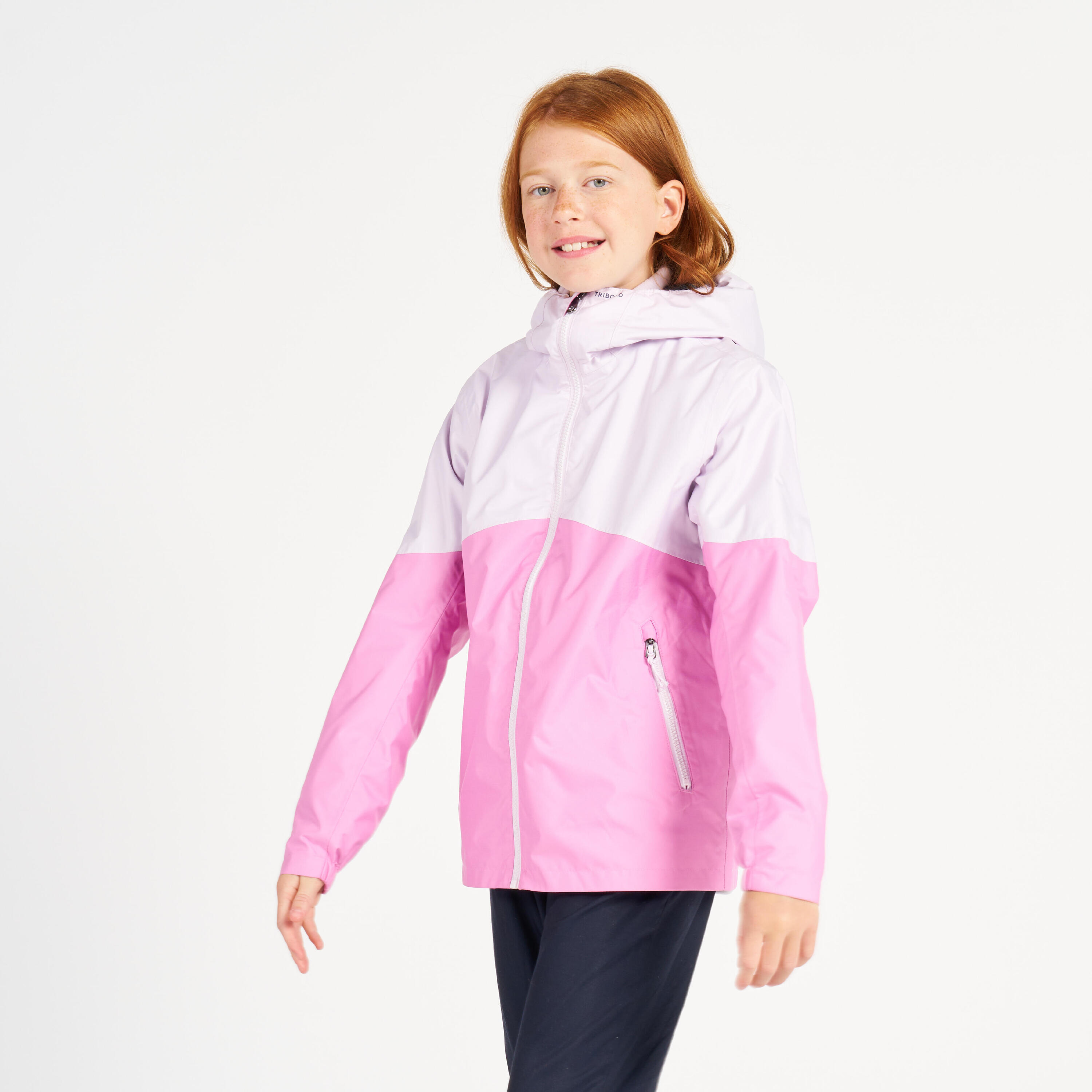 Kid's waterproof sailing jacket - wet-weather jacket SAILING 100 lavender pink 4/10
