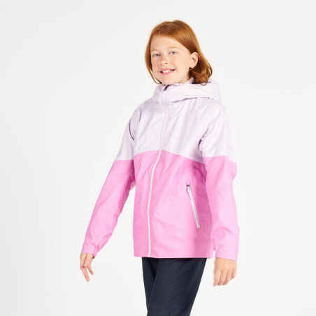 Kid's waterproof sailing jacket - wet-weather jacket SAILING 100 lavender pink