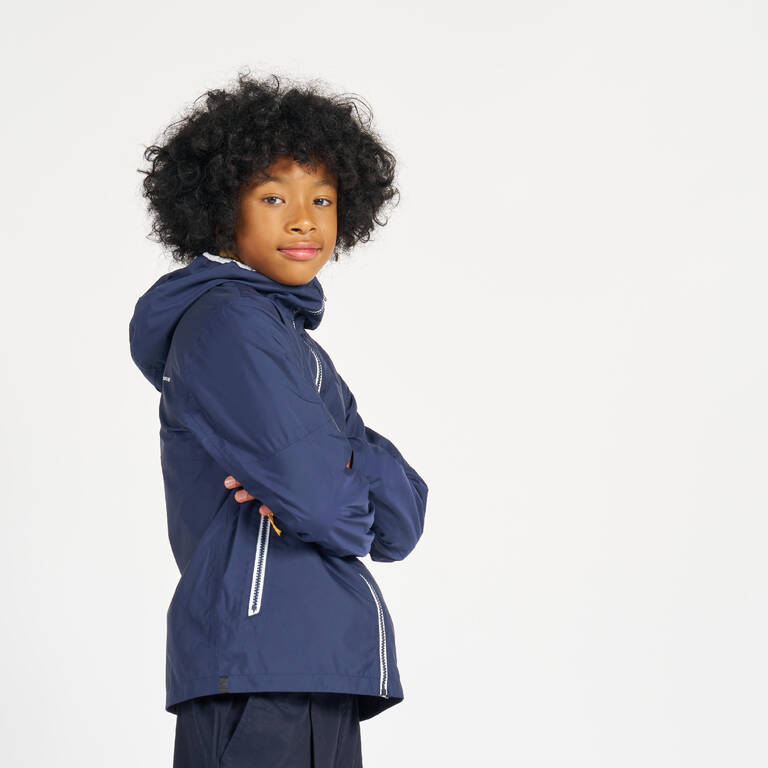 Kid’s Waterproof Sailing Jacket 100 Navy