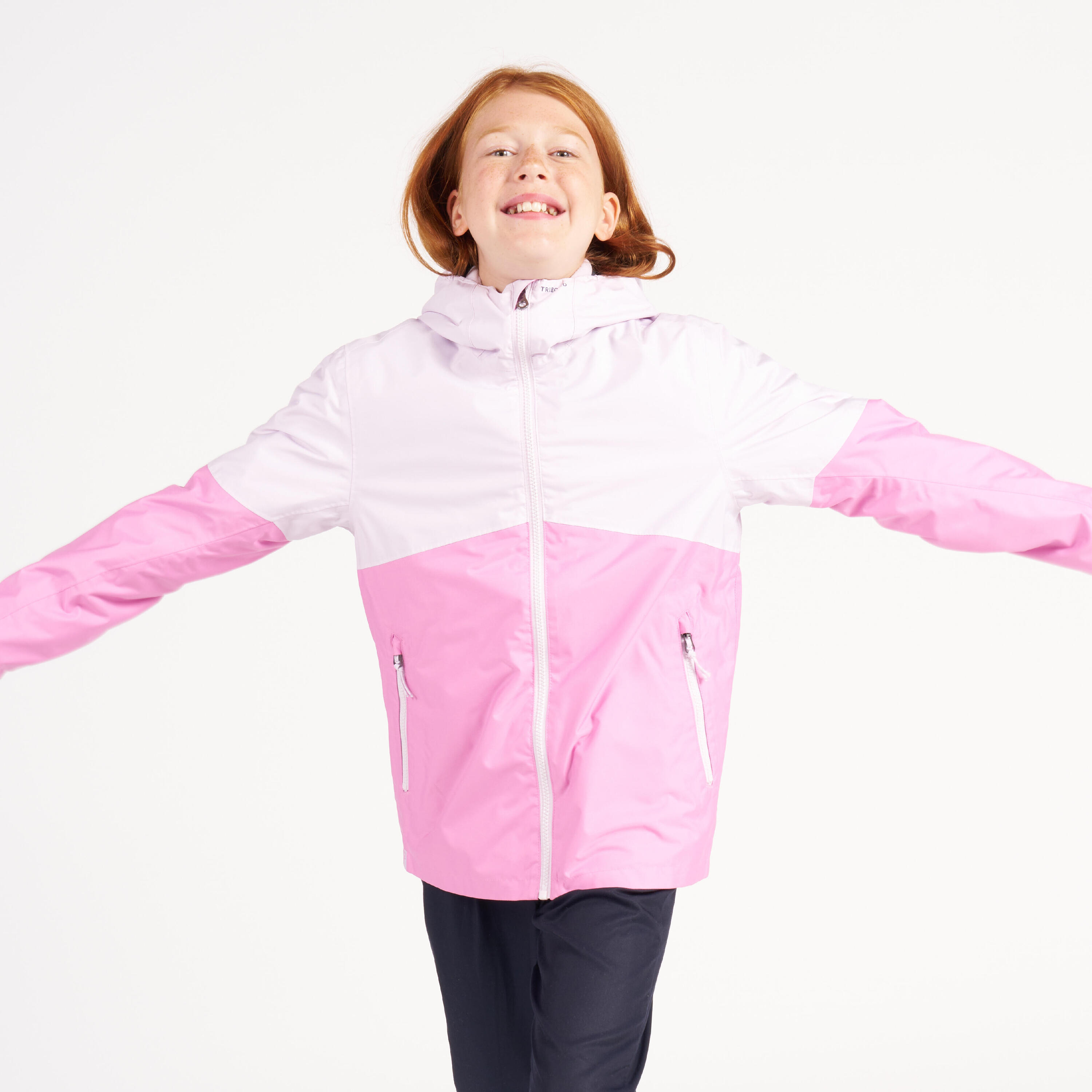 Kid's waterproof sailing jacket - wet-weather jacket SAILING 100 lavender pink 3/10