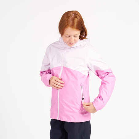 Kid's waterproof sailing jacket - wet-weather jacket SAILING 100 lavender pink