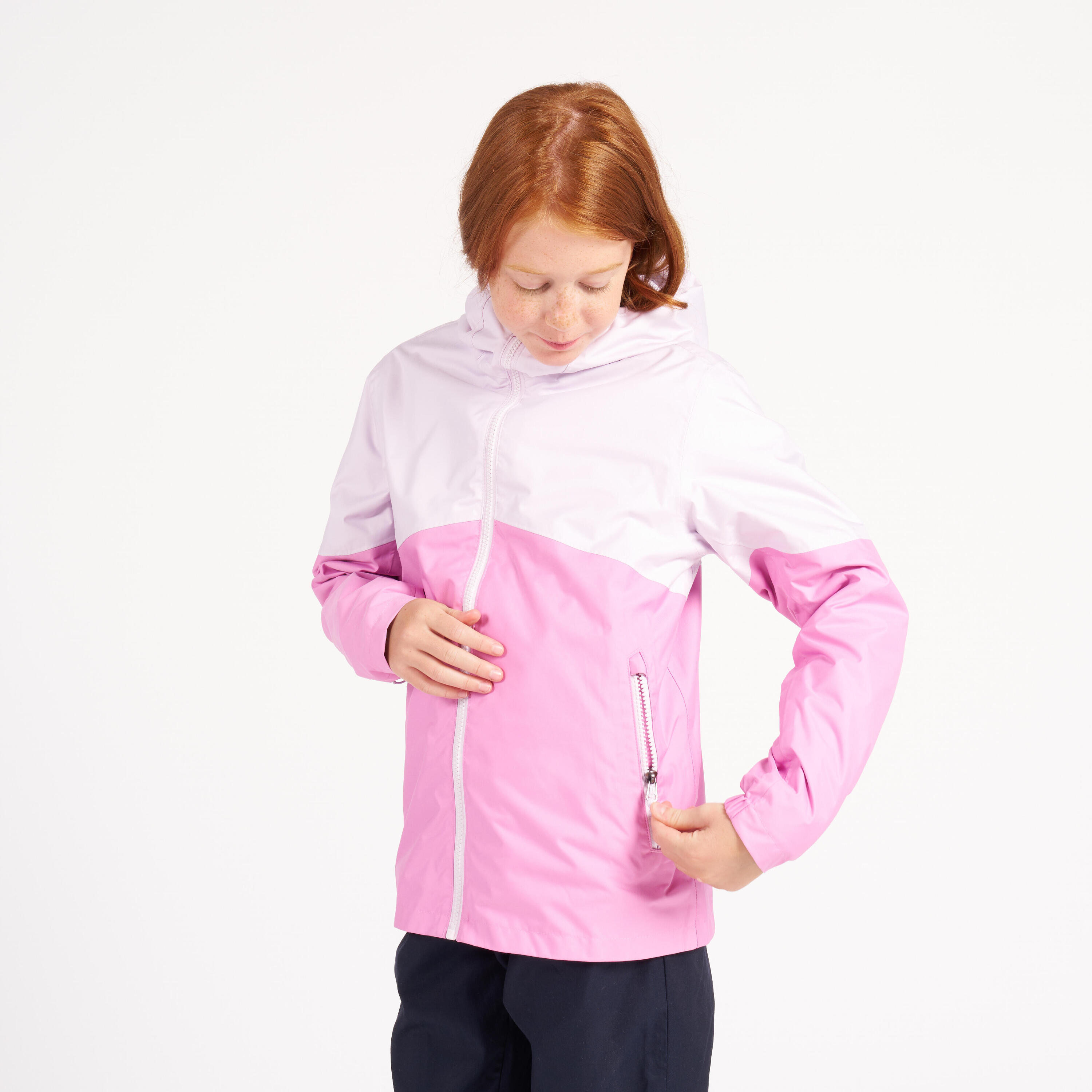 Kid's waterproof sailing jacket - wet-weather jacket SAILING 100 lavender pink 2/10