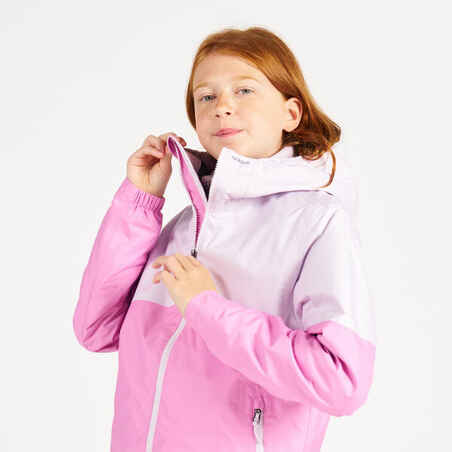 Kid's waterproof sailing jacket - wet-weather jacket SAILING 100 lavender pink