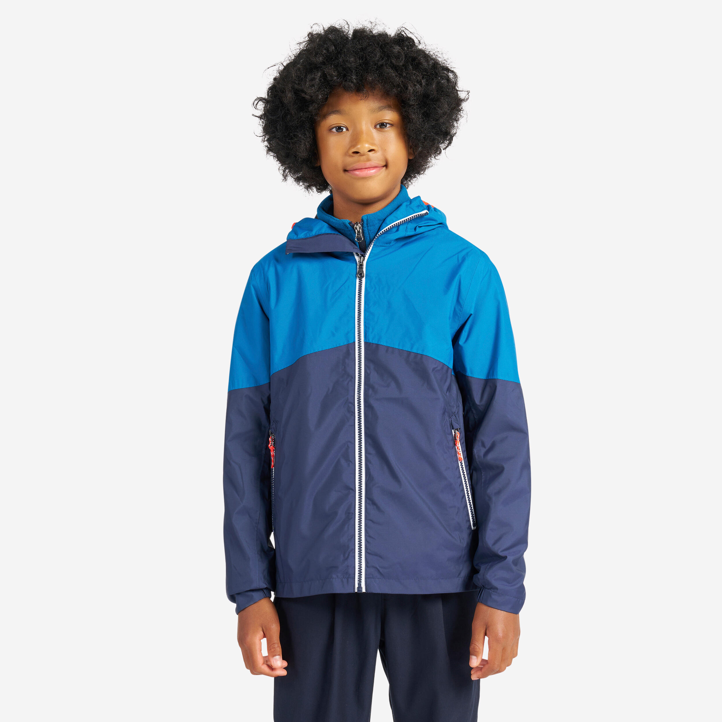 Kids' Sailing Jacket - 100 - Petrol blue, Asphalt blue - Tribord ...