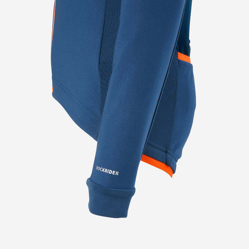 Fietsjas voor kinderen 500 blauw oranje 8-13 jaar