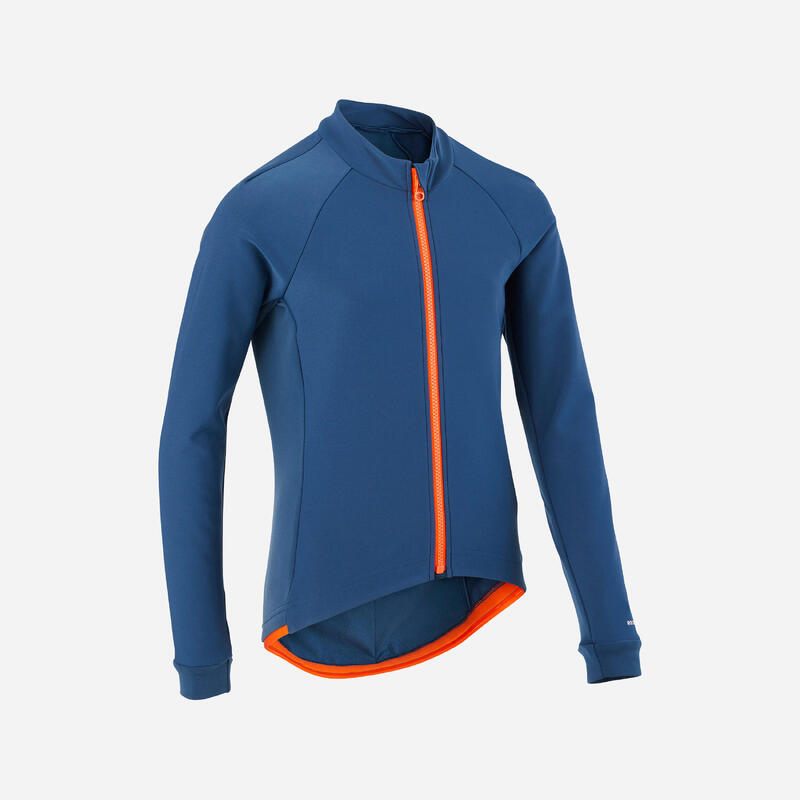 VESTE VELO ENFANT 500 BLEU ORANGE 8-13 ANS