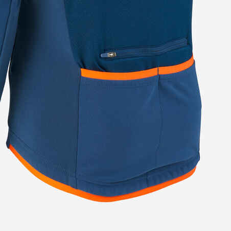 Kids' Cycling Jacket 500 - Blue/Orange