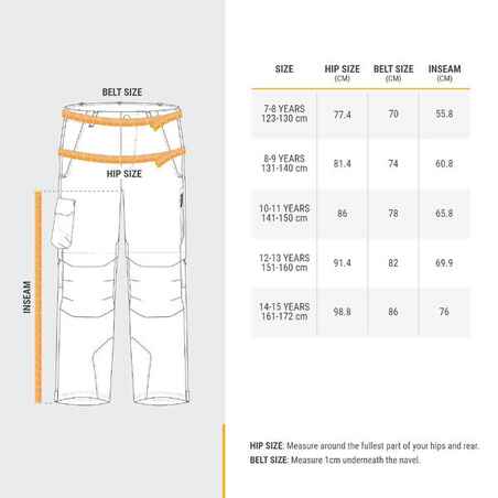 Hlače za planinarenje dječje MH550 7 - 15 godina tamnosmeđe