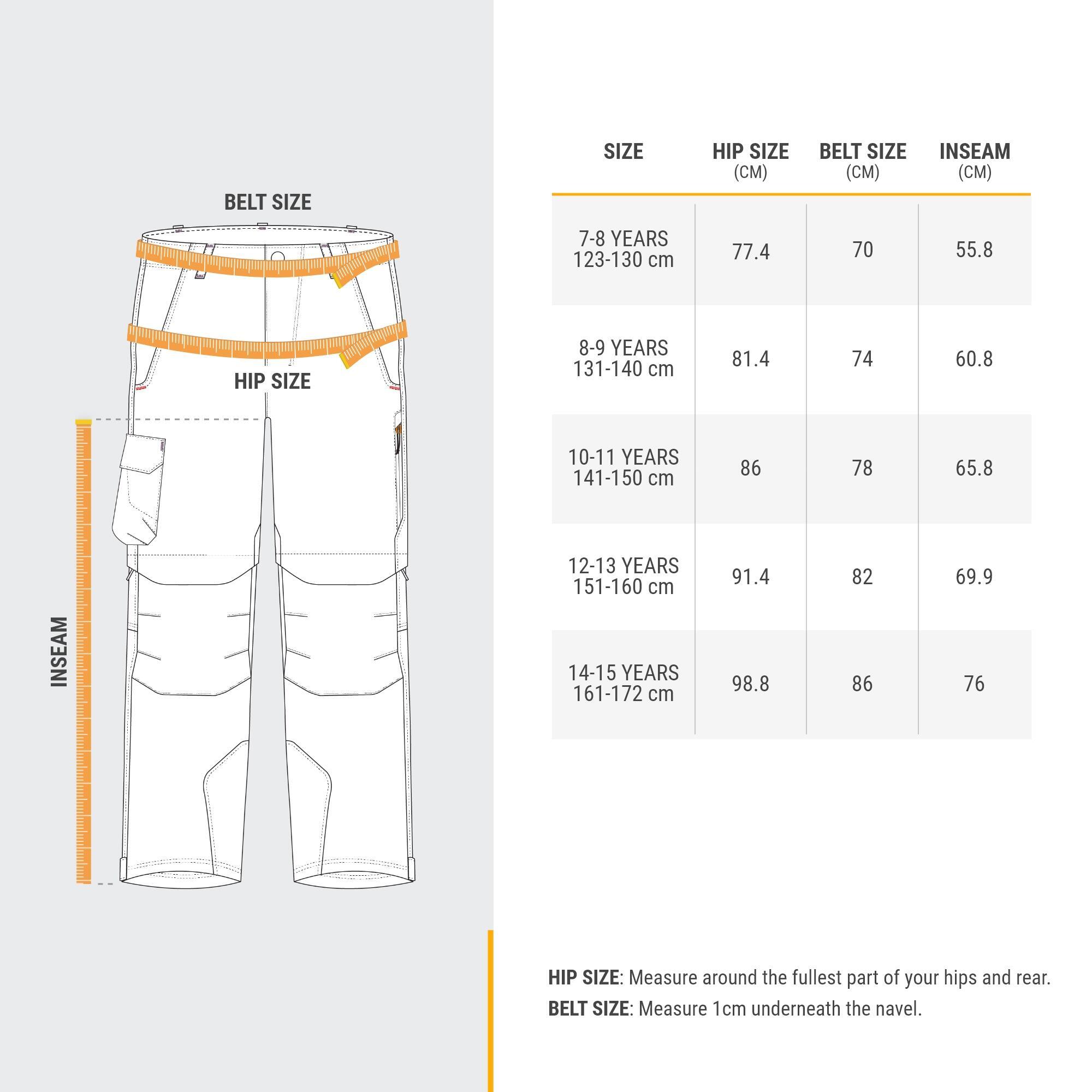 Kids’ Hiking modular trousers MH550 age 7-15 - dark brown 6/9