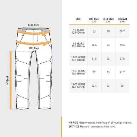 Kids' Hiking Softshell Trousers MH550 7-15 Years - black