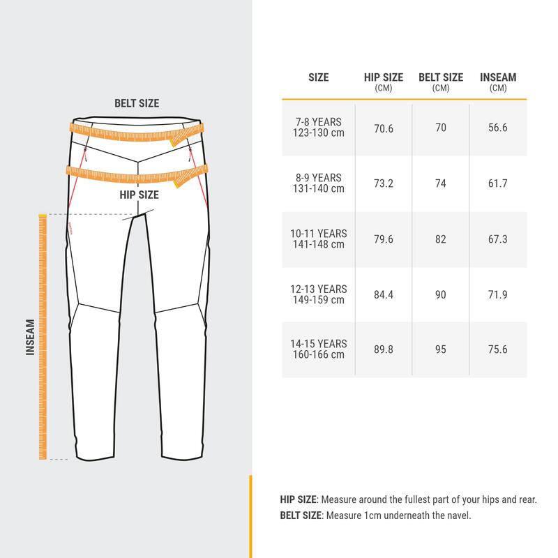 Pantalon Drumeție la munte MH500 Softshell Gri-Negru Fete 7-15 ani