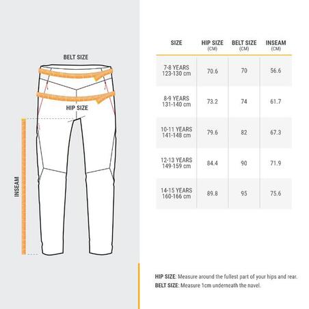 Tamnosive pantalone za planinarenje za devojčice MH500 (od 7 do 15 godina)