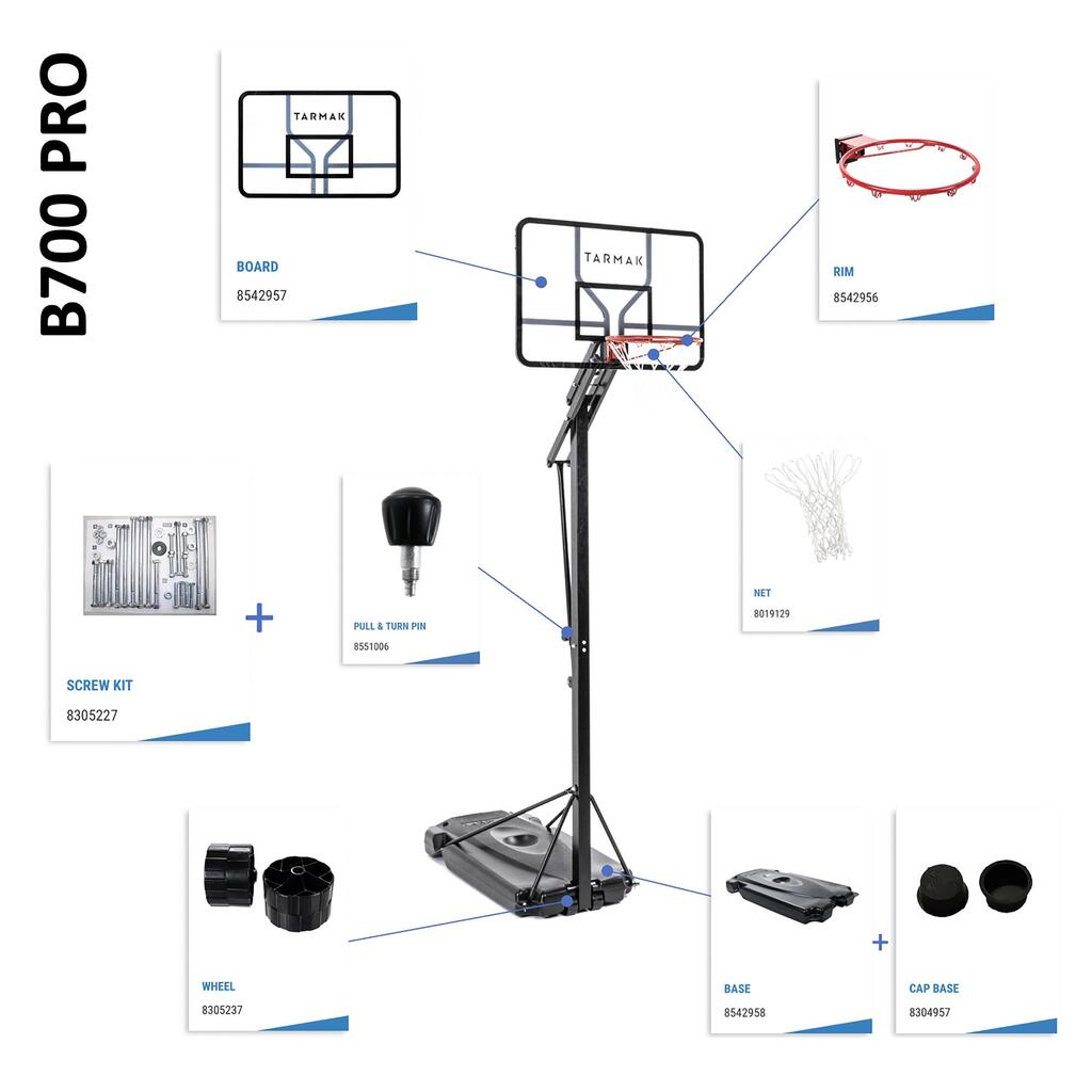 Koš za košarku s podesivim postoljem (od 2,40 do 3,05 m) B700 PRO