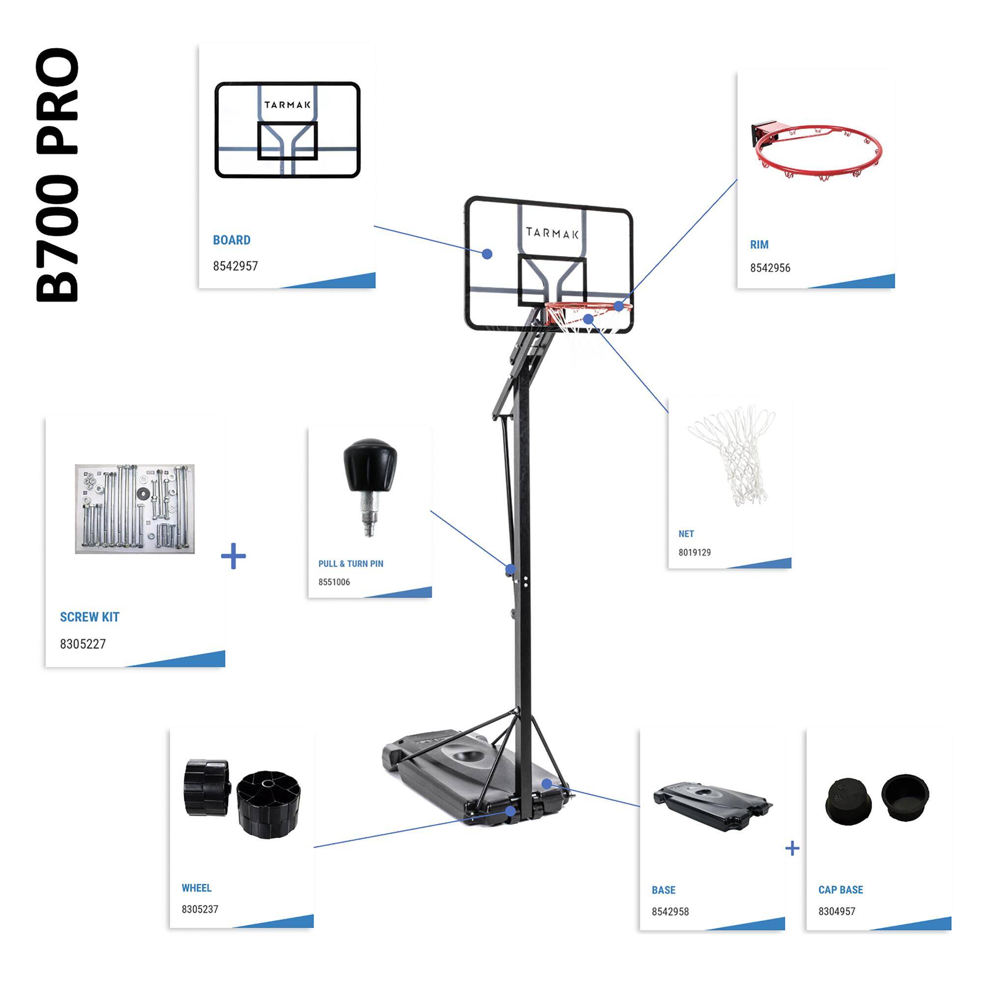 Basketball Hoop Flex B700 Pro Red -  3