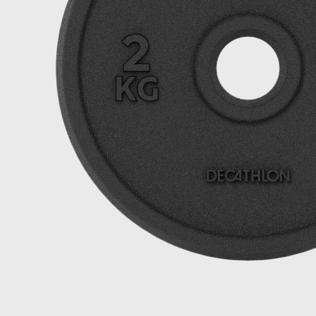 Čuguna svarcelšanas treniņu disks, 2 kg, 28 mm