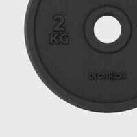 Disco Musculación Hierro Fundido 2 kg 28 mm