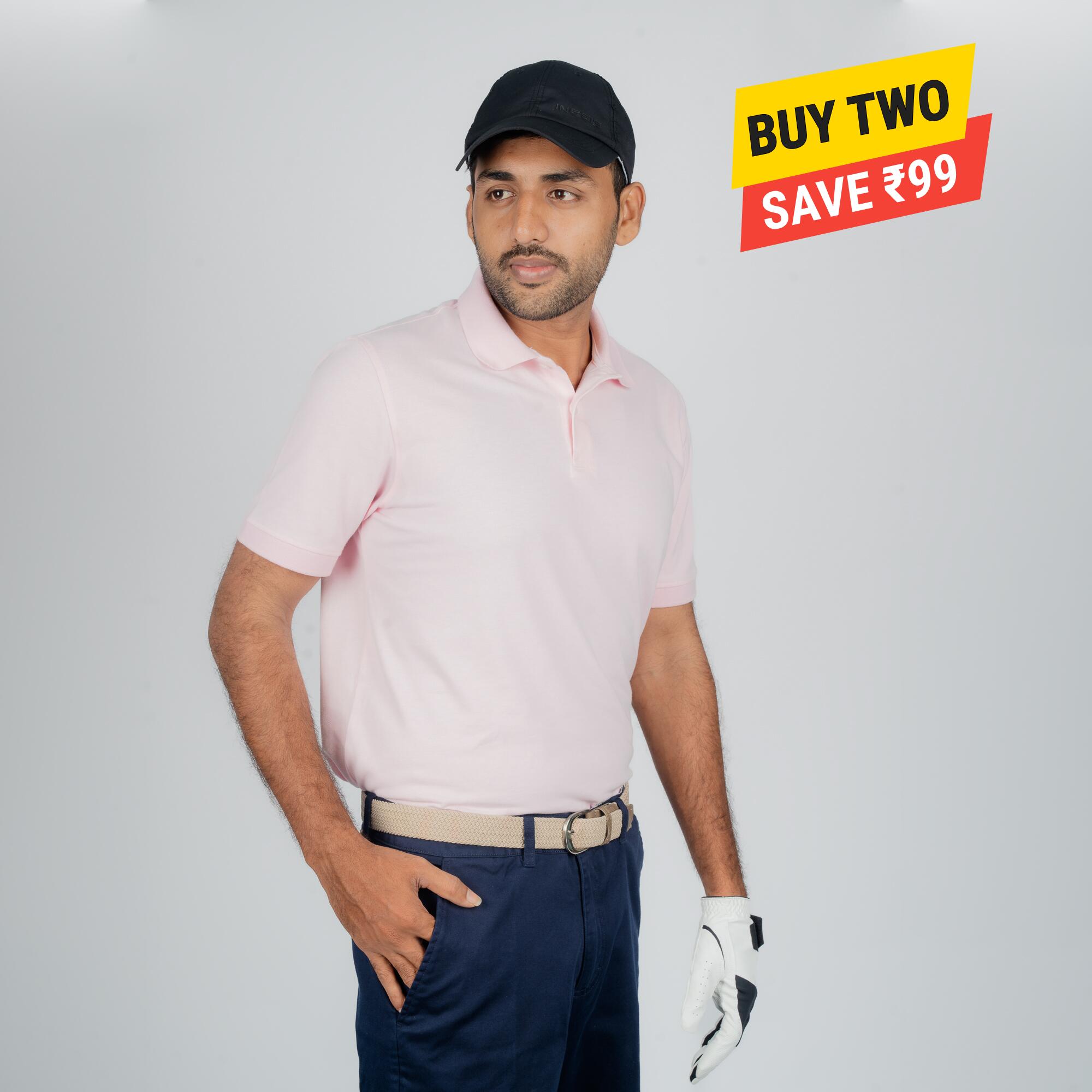 Polo golf uomo MW 500 rosa 7/12