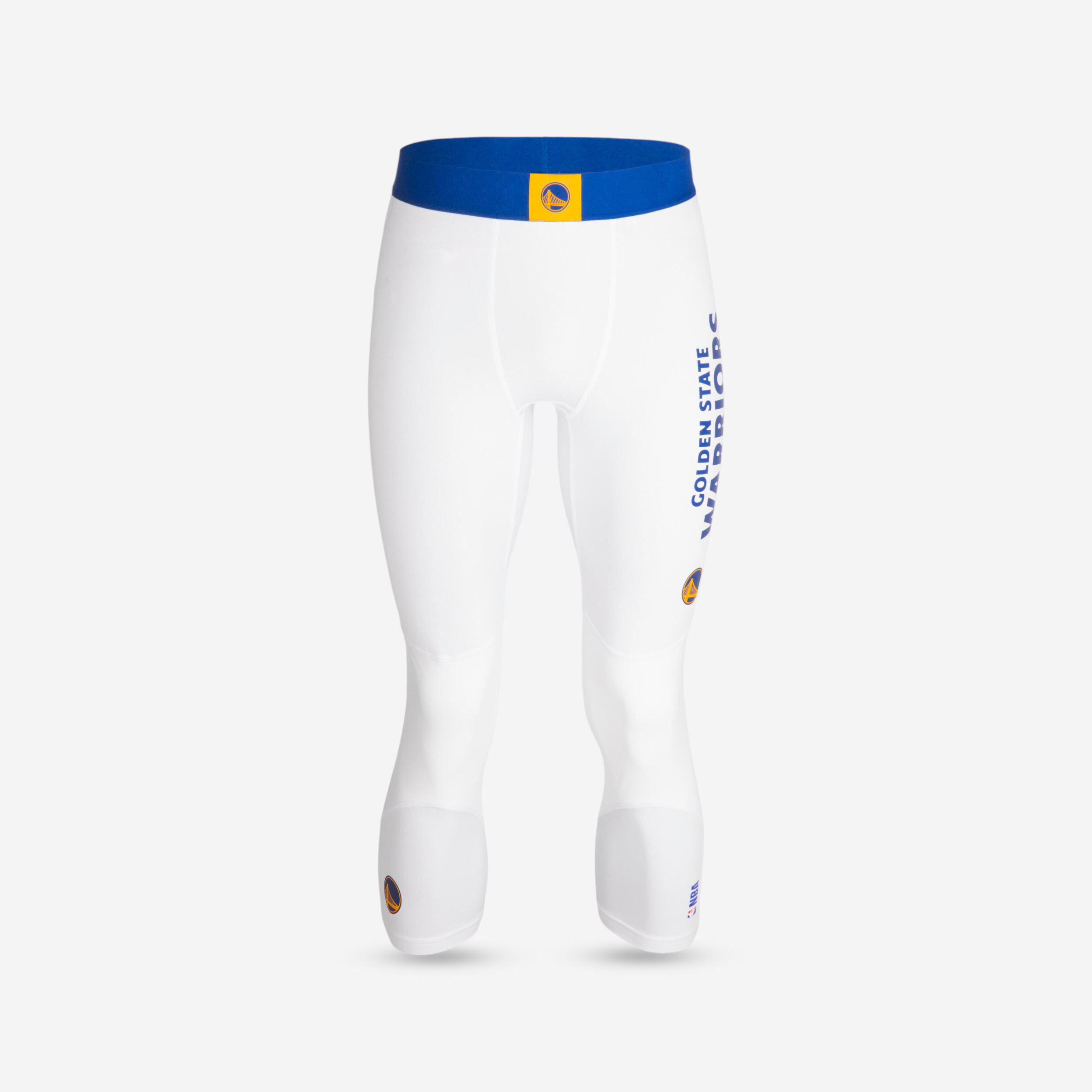 Colanți 3/4 Baschet 500 NBA Golden State Warriors Alb Adulți