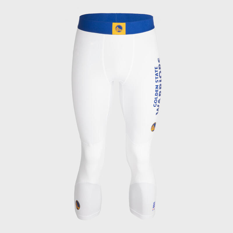 Pantaloni 3/4 basket adulto unisex 500 NBA GOLDEN STATE WARRIORS bianchi