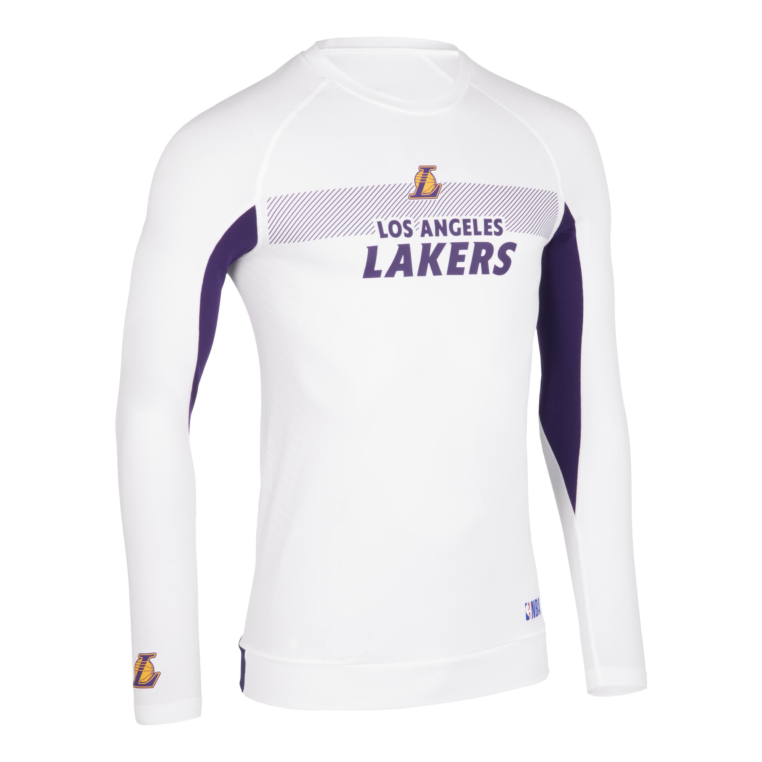 Men s Women s Basketball Base Layer Jersey UT500 NBA Los Angeles Lakers White