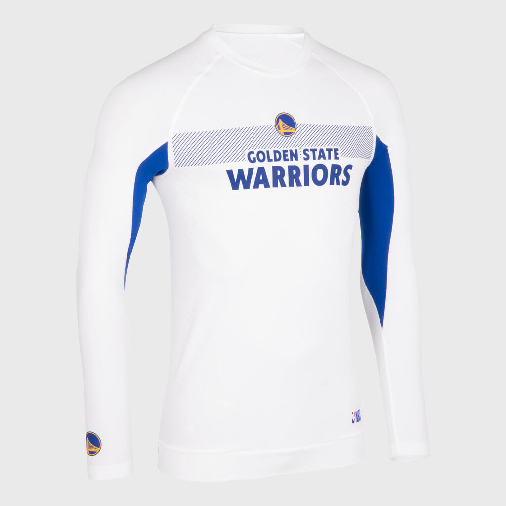 Men's/Women's Basketball Base Layer Shirt UT500 NBA Golden State Warriors/White