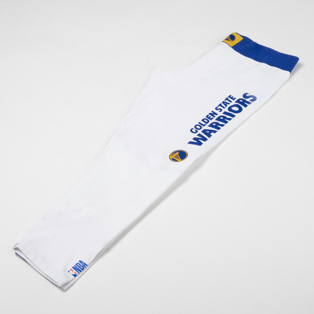 Unisex Basketball 3/4 Leggings 500 NBA Golden State Warriors - White