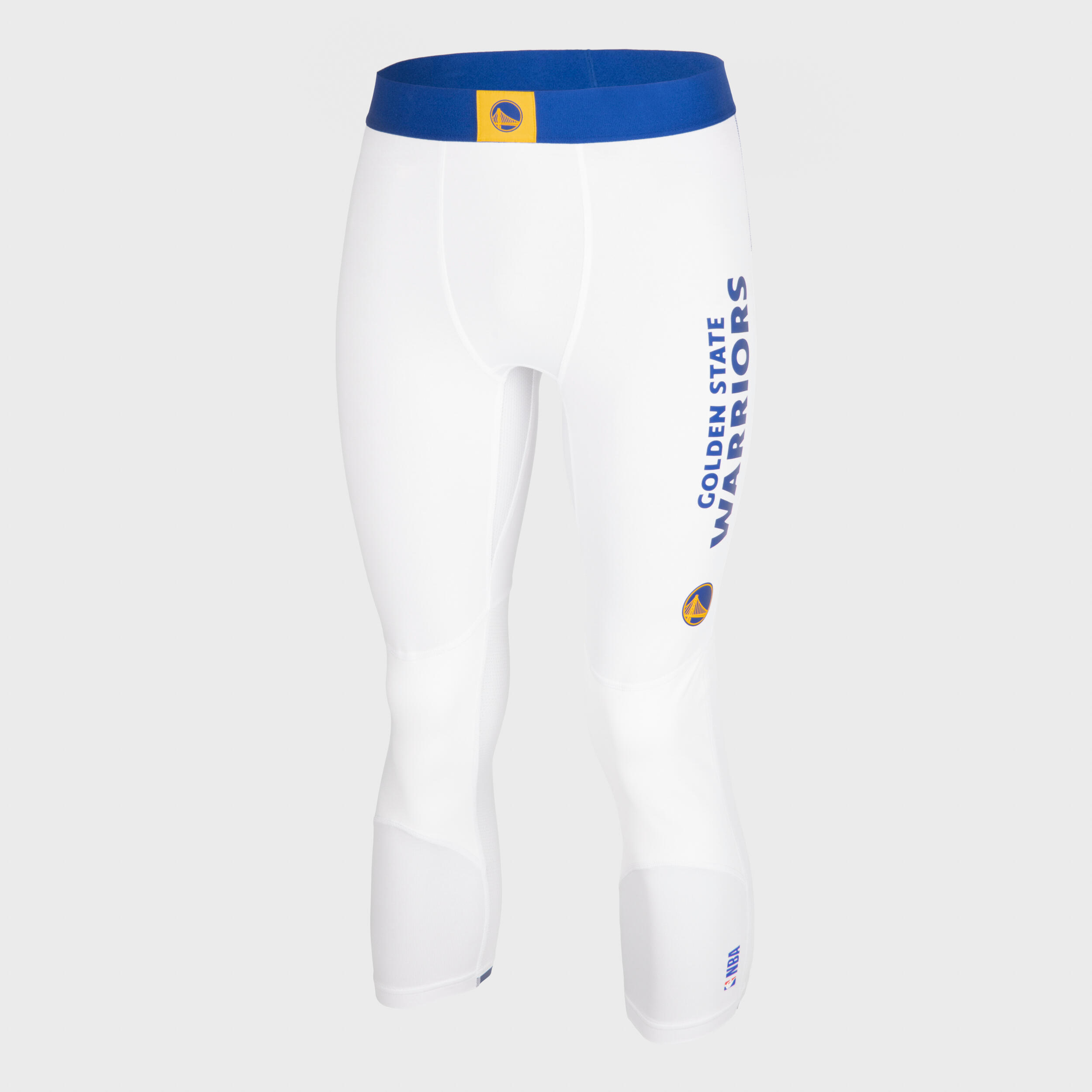 Pantaloni 3/4 basket adulto unisex 500 NBA GOLDEN STATE WARRIORS bianchi 3/6